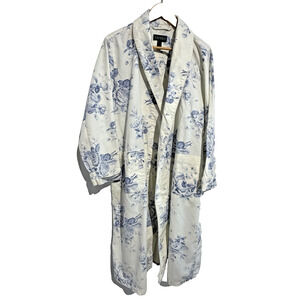 Lauren Ralph Lauren Vtg Cotton Floral Rose Robe logo Romantic Cottage core Sz-M
